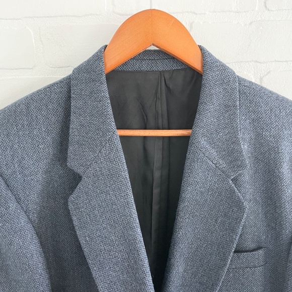 Like new Vintage Blazer Tweed Wool Blue Old Money Classic Business Casual Sz 42R - Picture 5 of 13